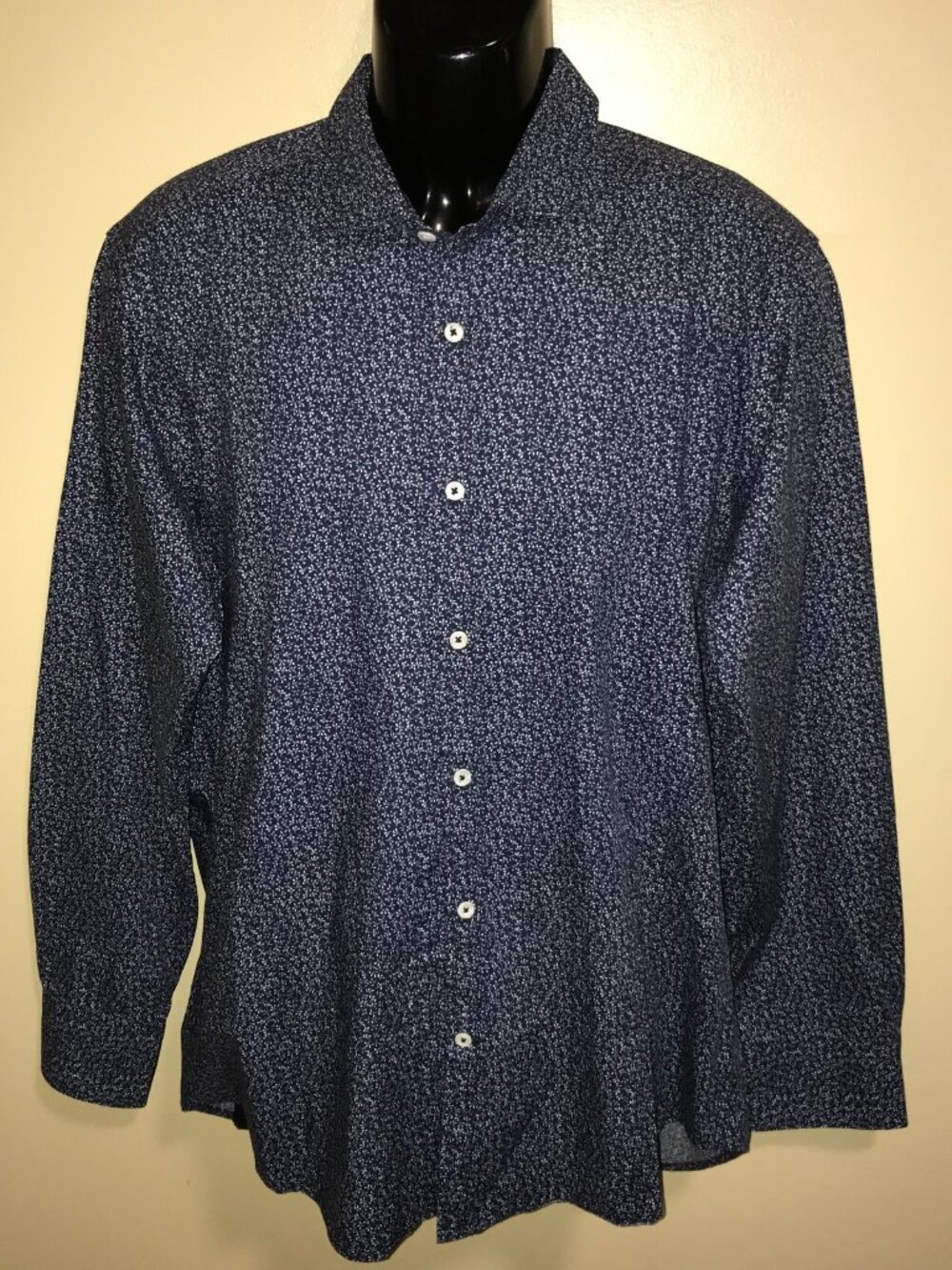 Men's Canali 1934 Floral Long Sleeve Button Front Shirt-Size XL